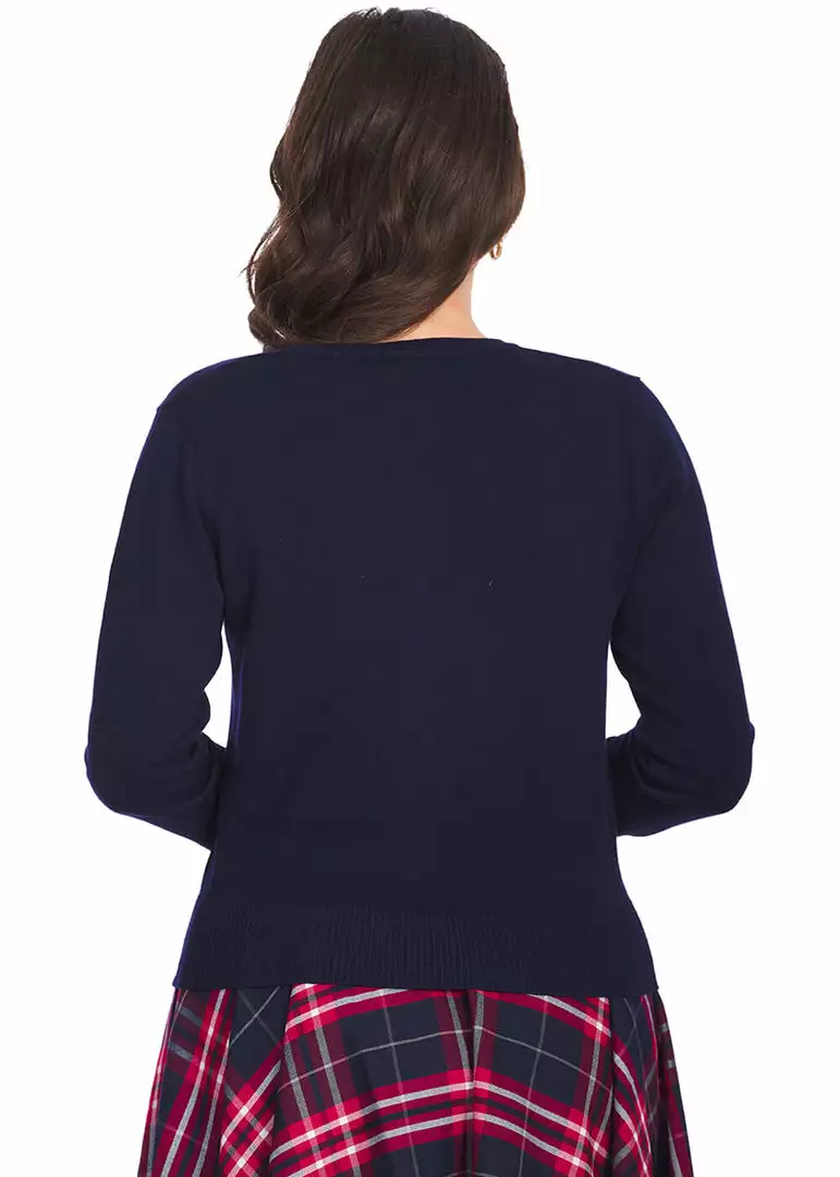 Banned London Town 50's Cardigan Navy Blue 6 Banned London Town 50's Cardigan Navy Blue