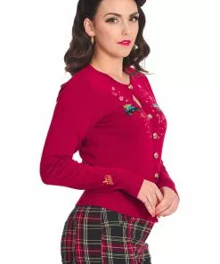 Banned Queens Cab 50's Cardigan Red