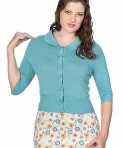 New In Banned April Bow 40's Cardigan Blue