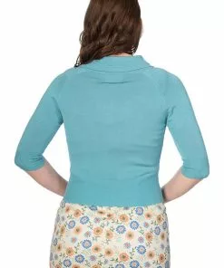 New In Banned April Bow 40's Cardigan Blue 7 New In Banned April Bow 40's Cardigan Blue