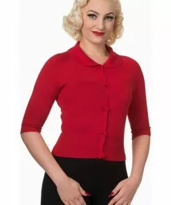 Banned April Bow 40's Cardigan Red New In