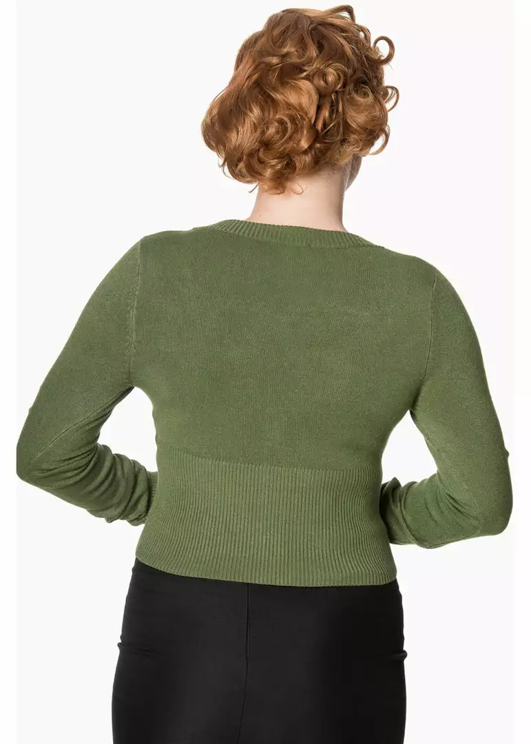 New In Banned Lets Go Dancing 50's Cardigan Forest Green 4 New In Banned Lets Go Dancing 50's Cardigan Forest Green