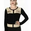 New In Banned Bicycle 50's Cardigan Black