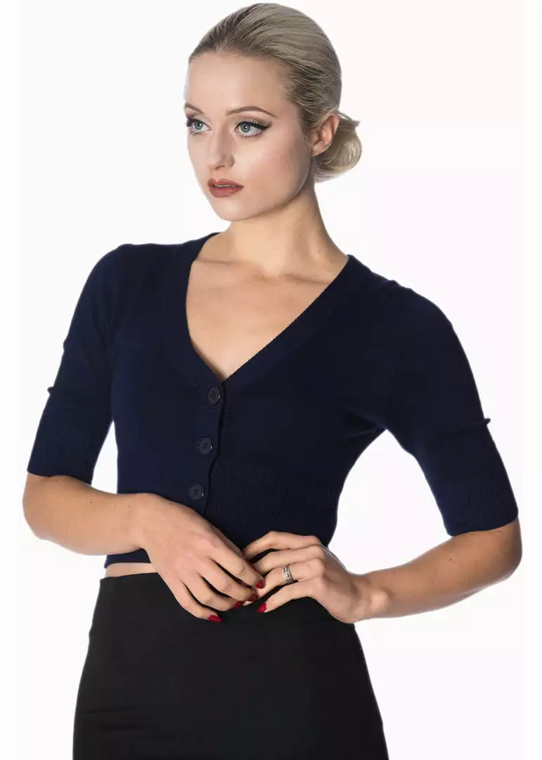 Banned Overload 50's Cardigan Night Blue New In 4 Banned Overload 50's Cardigan Night Blue New In