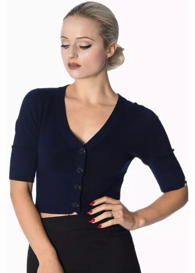 Banned Overload 50's Cardigan Night Blue New In 6 Banned Overload 50's Cardigan Night Blue New In