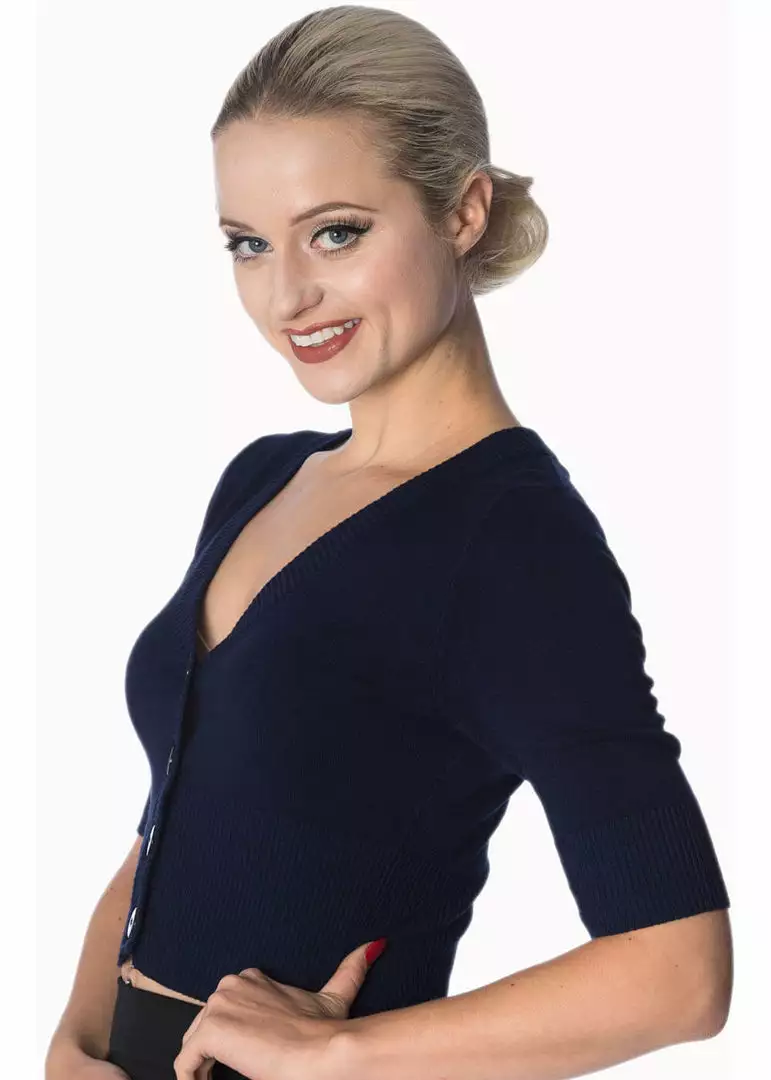 Banned Overload 50's Cardigan Night Blue New In 3 Banned Overload 50's Cardigan Night Blue New In