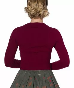 New In Banned Dolly 50's Cardigan In Burgundy 6 New In Banned Dolly 50's Cardigan In Burgundy
