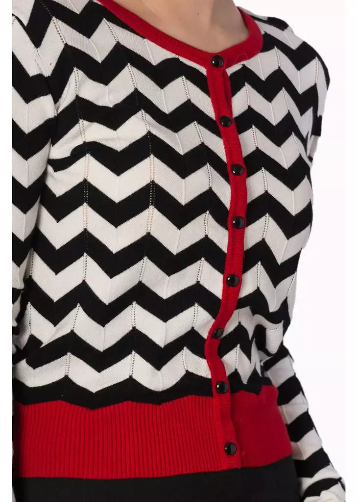 Banned Black Coffee 60's Cardigan Black White New In 5 Banned Black Coffee 60's Cardigan Black White New In