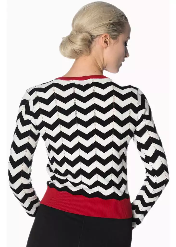 Banned Black Coffee 60's Cardigan Black White New In 4 Banned Black Coffee 60's Cardigan Black White New In