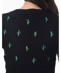 Banned Cactus 50's Cardigan Black