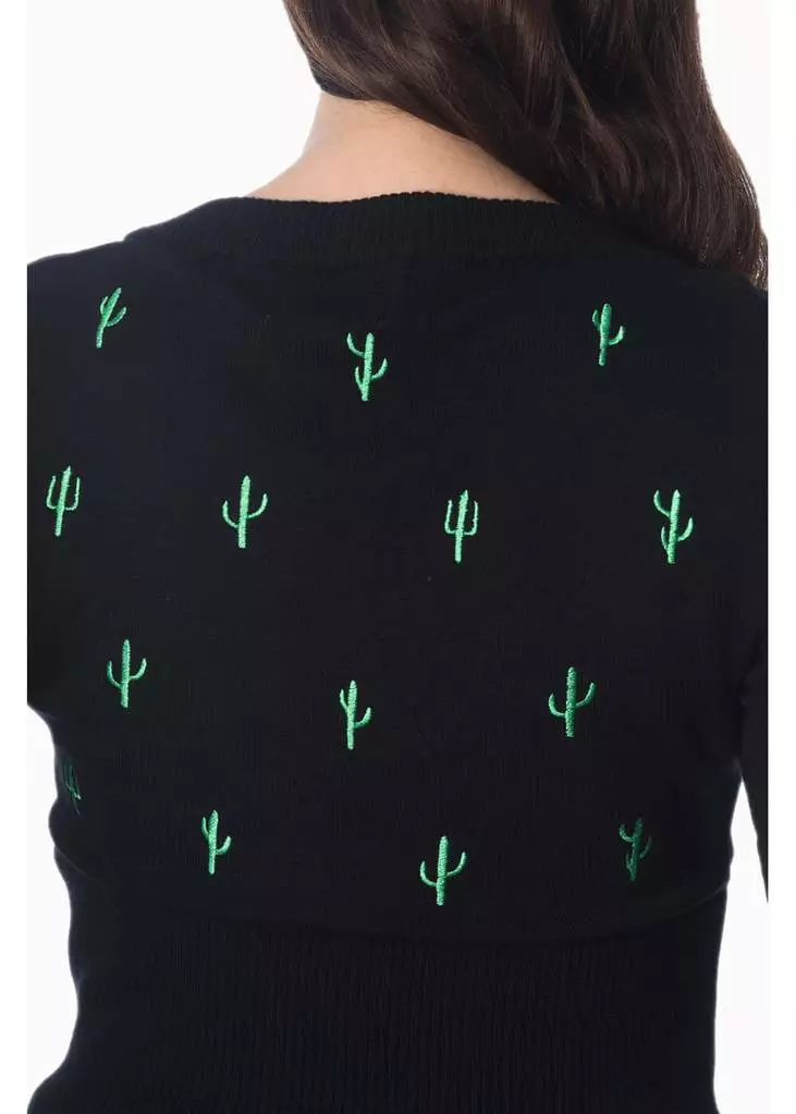 Banned Cactus 50's Cardigan Black 4 Banned Cactus 50's Cardigan Black