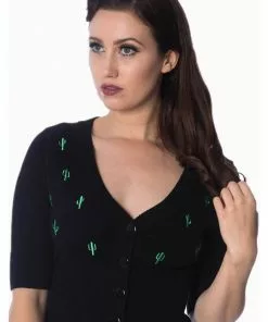 Banned Cactus 50's Cardigan Black