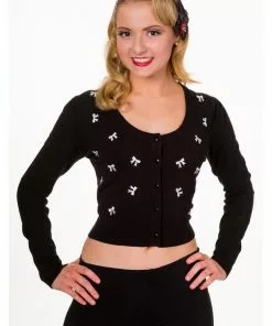 Banned Sweet Bow 40's Cardigan Black