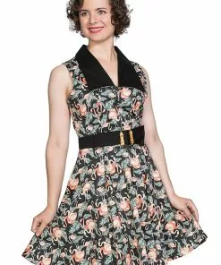 Banned Flamingo Honnie 50's Swing Dress Black