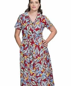 Banned Huwaiian Days 40's Dress Red