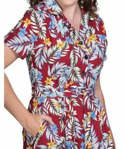 Banned Huwaiian Days 40's Dress Red
