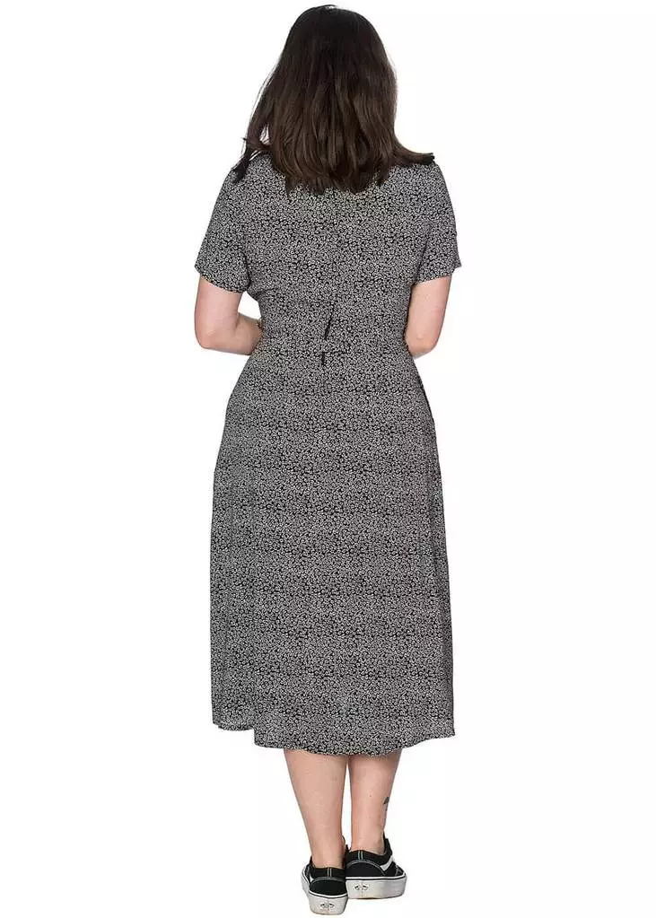 Banned Ditzy Floral 40's Shirt Dress Black 5 Banned Ditzy Floral 40's Shirt Dress Black