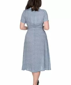 Banned Ditzy Floral 40's Shirt Dress Blue