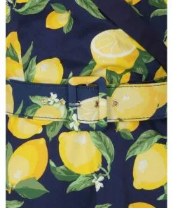 New In Banned Lemon 50's Swing Dress Navy