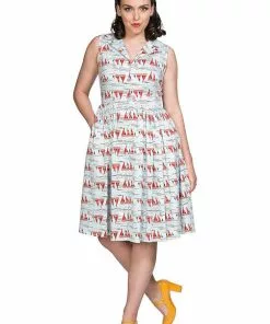 Banned Sail Away 40's Swing Dress Blue
