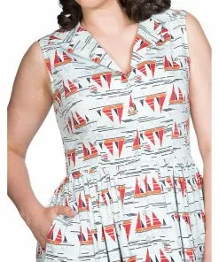 Banned Sail Away 40's Swing Dress Blue