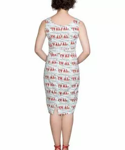 Banned Sail Away 40's Pencil Jurk Blauw 10 Banned Sail Away 40's Pencil Jurk Blauw