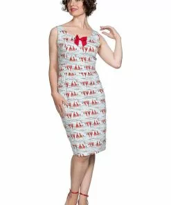 Banned Sail Away 40's Pencil Jurk Blauw 9 Banned Sail Away 40's Pencil Jurk Blauw