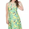 New In Banned Toucan All Over 50's Swing Dress Yellow 2 New In Banned Toucan All Over 50's Swing Dress Yellow