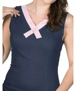 Banned Diner Days 50's Pencil Dress Dark Blue