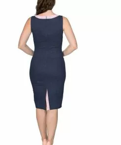 Banned Diner Days 50's Pencil Dress Dark Blue 8 Banned Diner Days 50's Pencil Dress Dark Blue