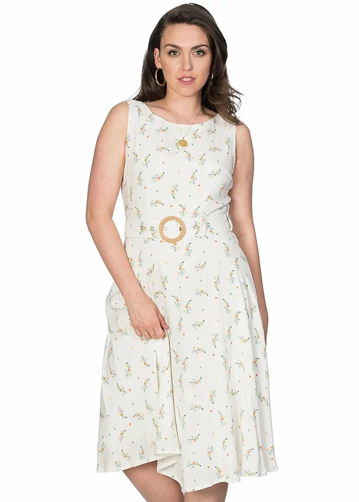 Banned Spring Sprig 60's Dress Cream 3 Banned Spring Sprig 60's Dress Cream