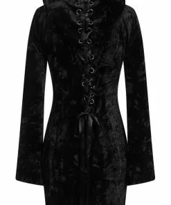 Banned Big Crush Hoodie Velvet 60's Dress Black