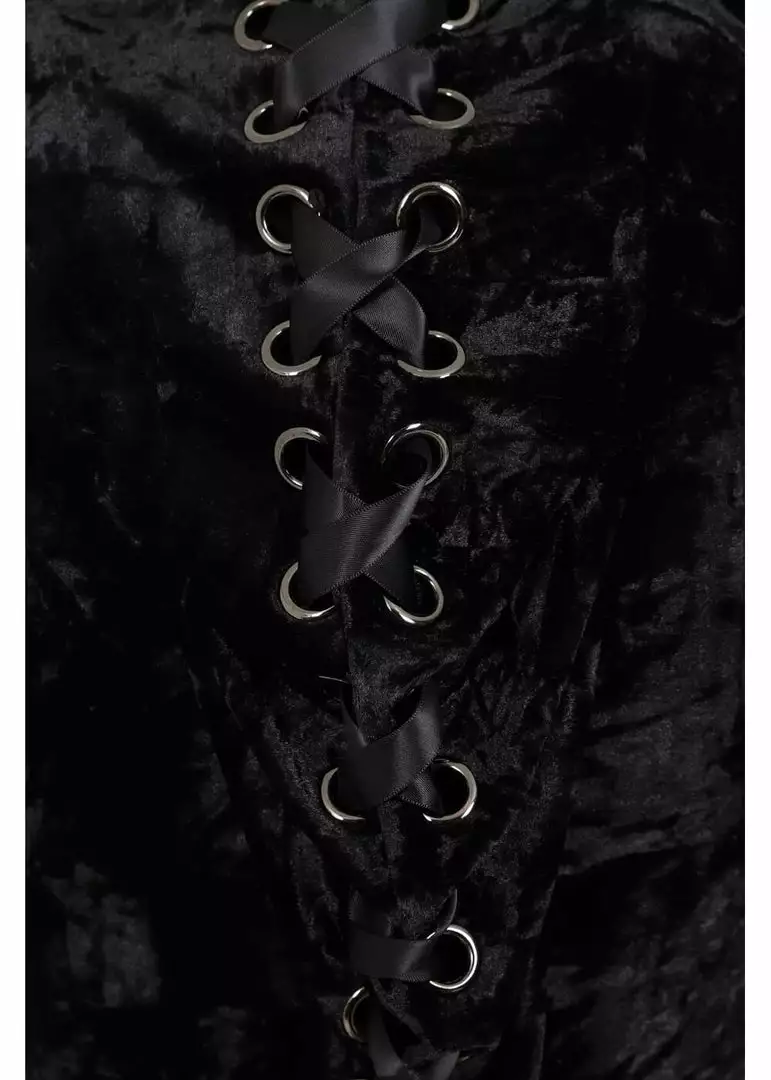 Banned Big Crush Hoodie Velvet 60's Dress Black 6 Banned Big Crush Hoodie Velvet 60's Dress Black