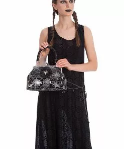 New In Banned Circle Flock 70's Maxi Dress Black 7 New In Banned Circle Flock 70's Maxi Dress Black