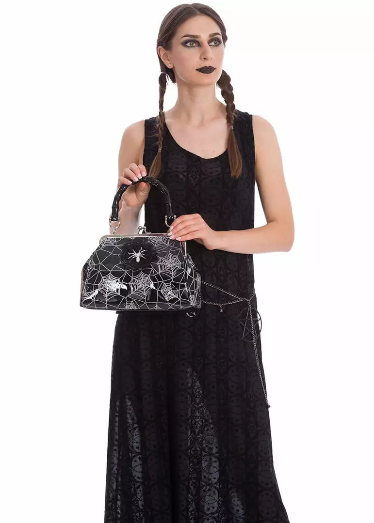 New In Banned Circle Flock 70's Maxi Dress Black 5 New In Banned Circle Flock 70's Maxi Dress Black