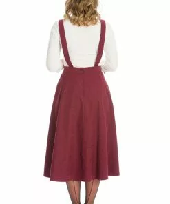 New In Banned Lifes A Peach 40's Pinafore Swing Dress Aubergine Purple