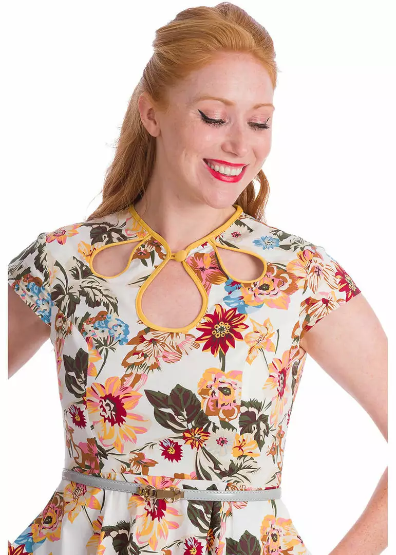 Banned Pino Colada 50's Swing Dress Cream New In 6 Banned Pino Colada 50's Swing Dress Cream New In