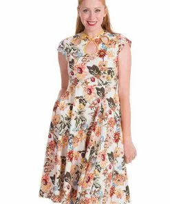 Banned Pino Colada 50's Swing Dress Cream New In