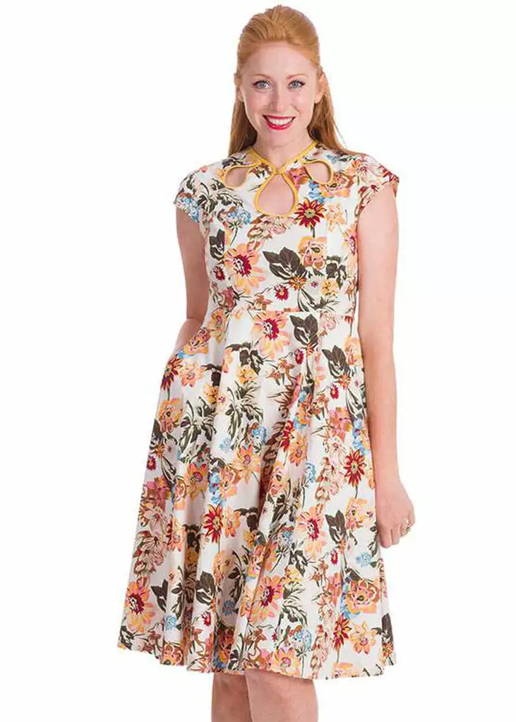 Banned Pino Colada 50's Swing Dress Cream New In 3 Banned Pino Colada 50's Swing Dress Cream New In