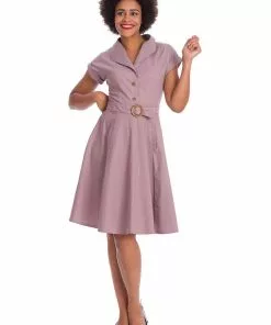 Banned Spot Perfection Polkadot 50's Swing Dress Purple New In