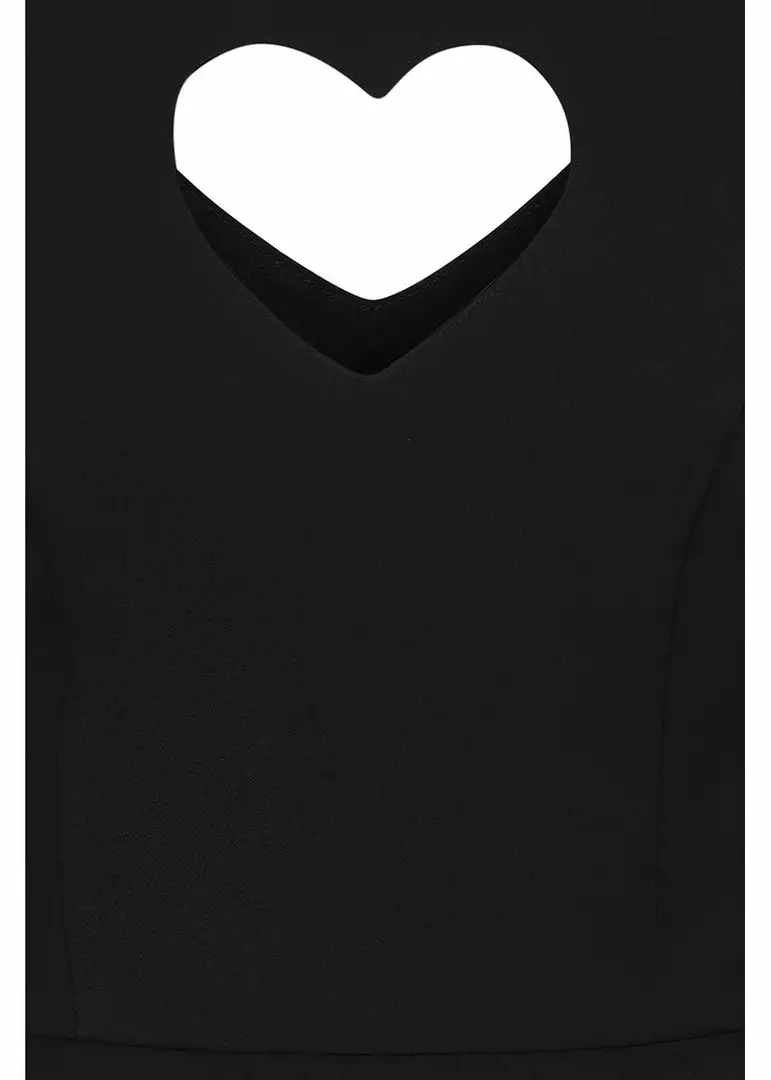 New In Banned Heart 40's A-Line Dress Black 4 New In Banned Heart 40's A-Line Dress Black