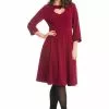 Banned Heart 40's A-Line Dress Burgundy New In 1 Banned Heart 40's A-Line Dress Burgundy New In