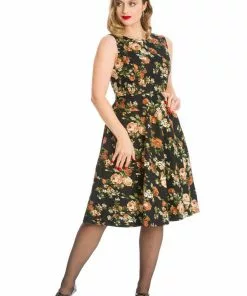 Banned Midnight Rose 50's Swing Dress Black