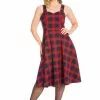 New In Banned Tartan 50's Swing Dress Red 1 New In Banned Tartan 50's Swing Dress Red