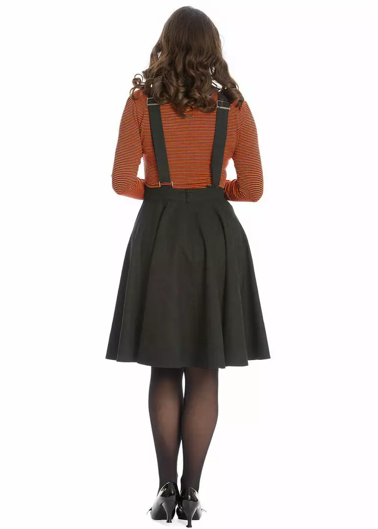 New In Banned Pumpkin Spice & All Things Nice Pinafore 60's Swing Dress Black 4 New In Banned Pumpkin Spice & All Things Nice Pinafore 60's Swing Dress Black