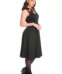 Banned Pumpkin Spice & All Things Nice 50's Swing Dress Black New In 8 Banned Pumpkin Spice & All Things Nice 50's Swing Dress Black New In