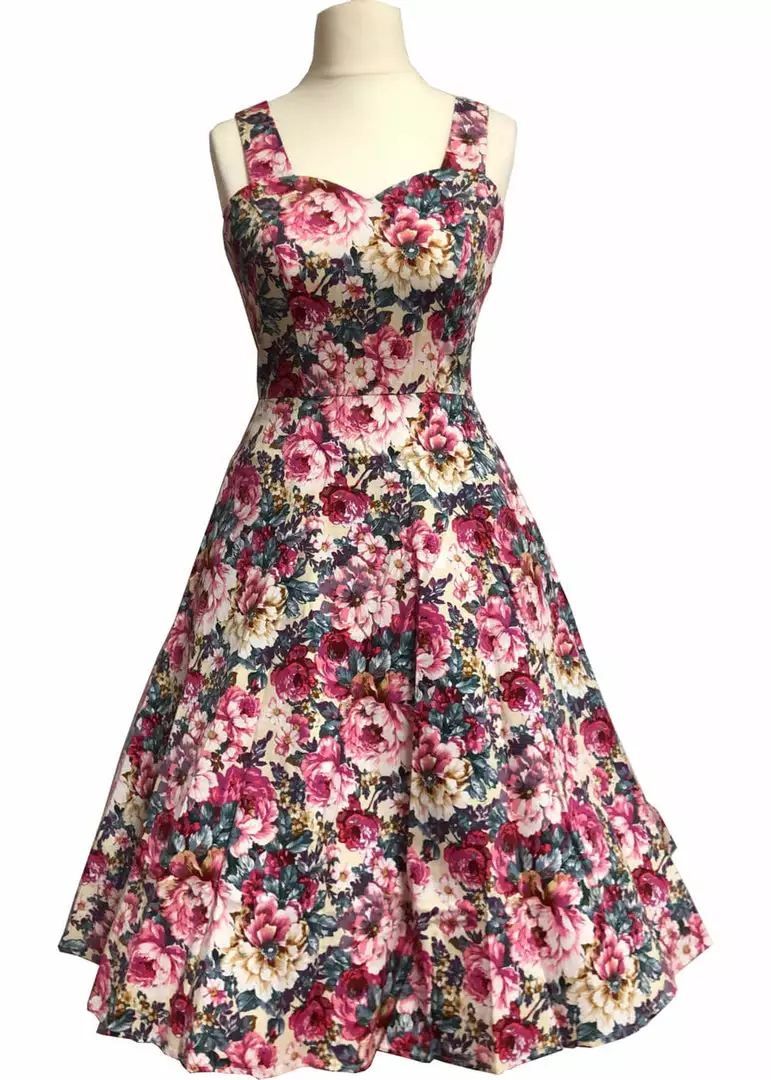 Banned Bloom 50's Swing Dress Ivory 3 Banned Bloom 50's Swing Dress Ivory