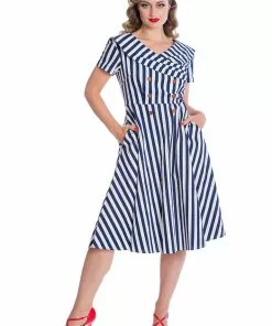 Banned Captain Sailor 50's Swing Dress Navy New In