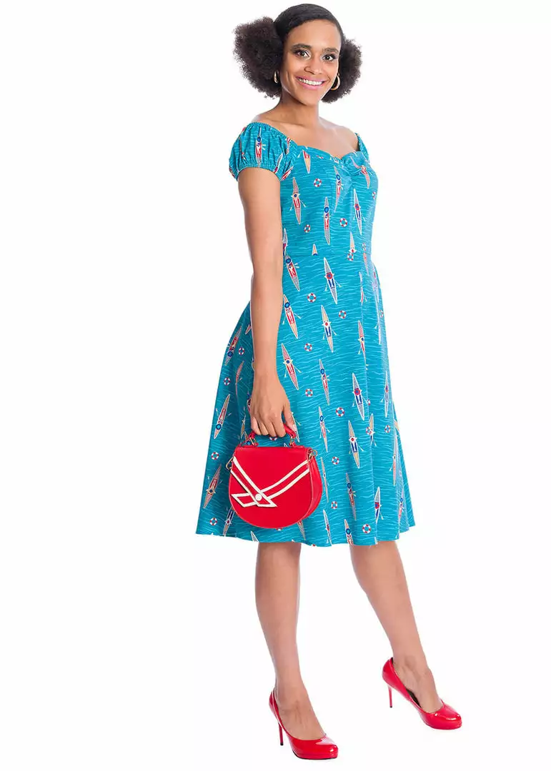 Banned Regatta Girl Boats 50's Swing Dress Blue New In 7 Banned Regatta Girl Boats 50's Swing Dress Blue New In