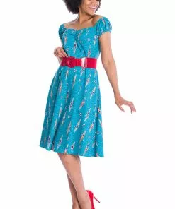 Banned Regatta Girl Boats 50's Swing Dress Blue New In